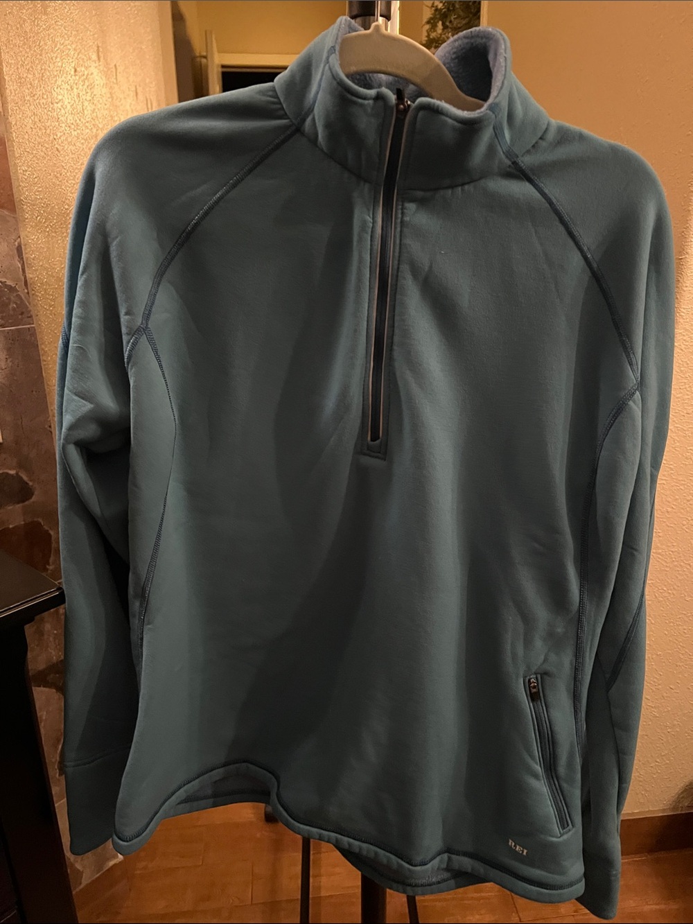 REI womens Lightweight Half-Zip Jacket in Teal Blue